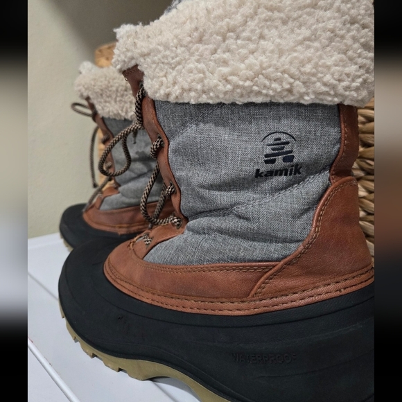 Women's Kamik Snowpearl Winter Boots - Brown and Gray - Picture 3 of 7